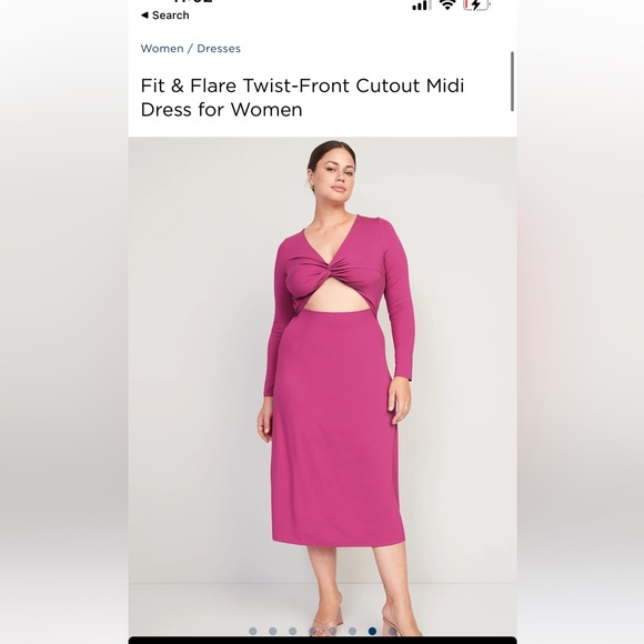 Old Navy Dresses & Skirts - NWOT Old Navy Fit & Flare Twist-Front Cutout Midi Dress 💖